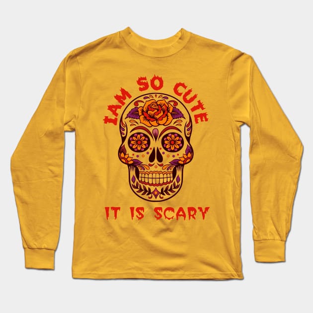 halloween skull fall raglan flowers Long Sleeve T-Shirt by OsOsgermany